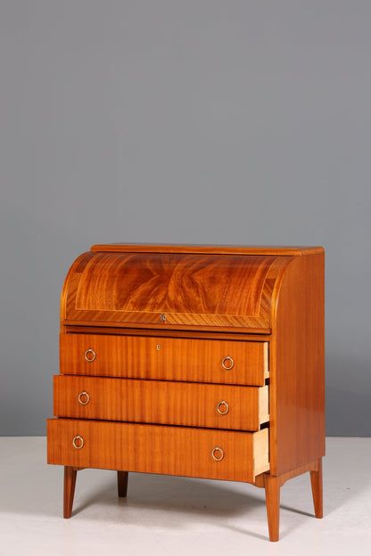 Stilvoller Mid Century Sekretär echt Holz Rollladen Schrank Kommode Schreibkommode 60s