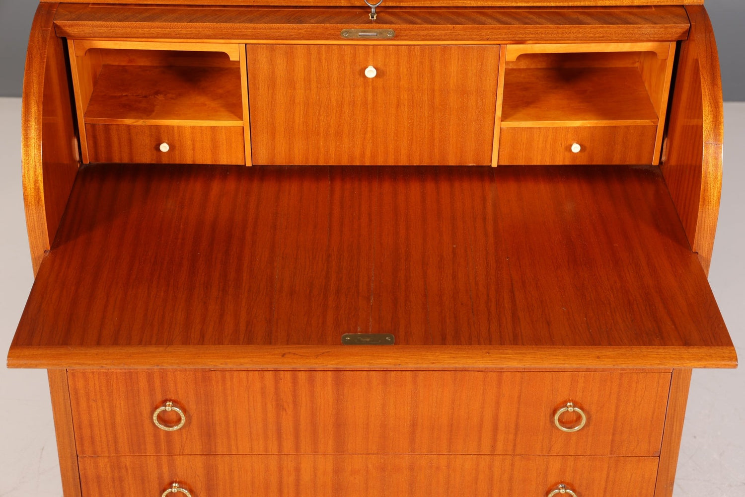 Stilvoller Mid Century Sekretär echt Holz Rollladen Schrank Kommode Schreibkommode 60s