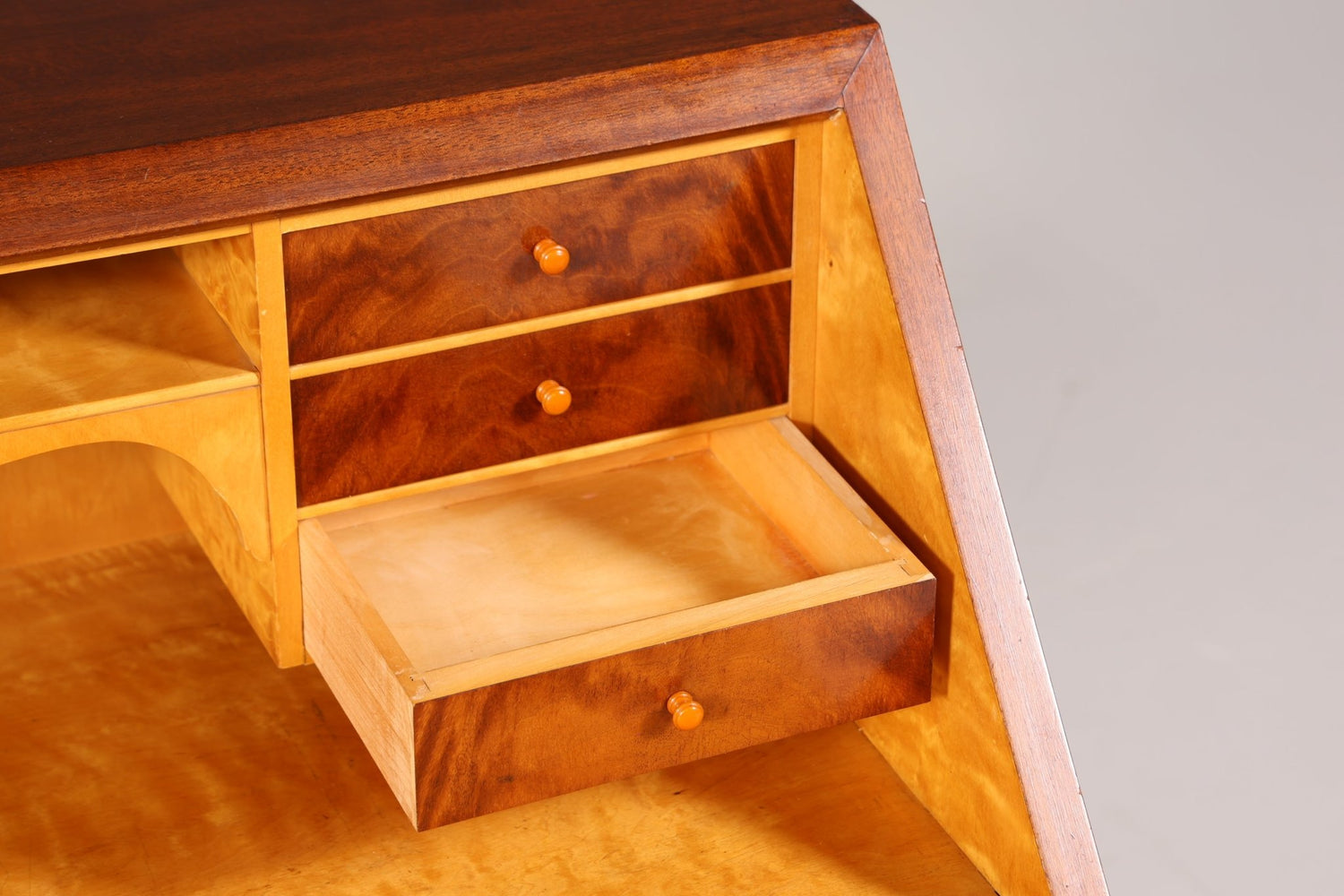 Stylish secretary in English style antique around 1930 office chest of drawers mahogany writing chest