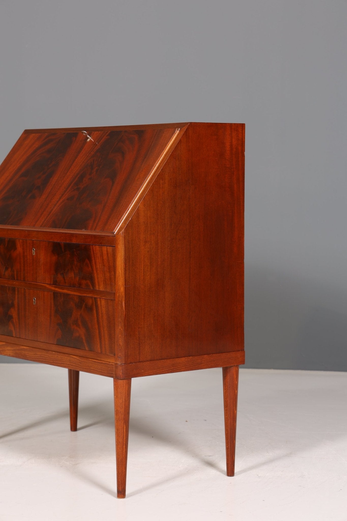 Stylish secretary in English style antique around 1930 office chest of drawers mahogany writing chest