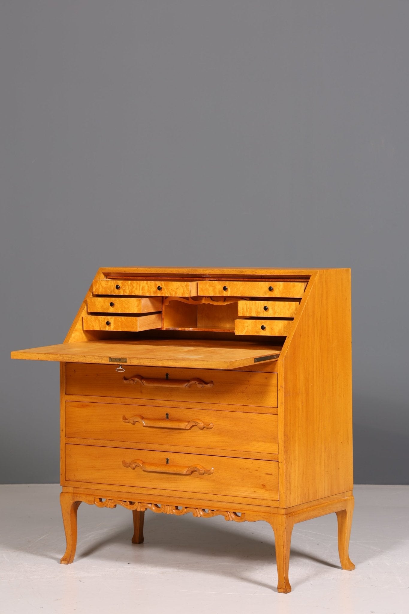 Stylish secretary around 1930 office chest of drawers cherry wood secretary desk chest of drawers