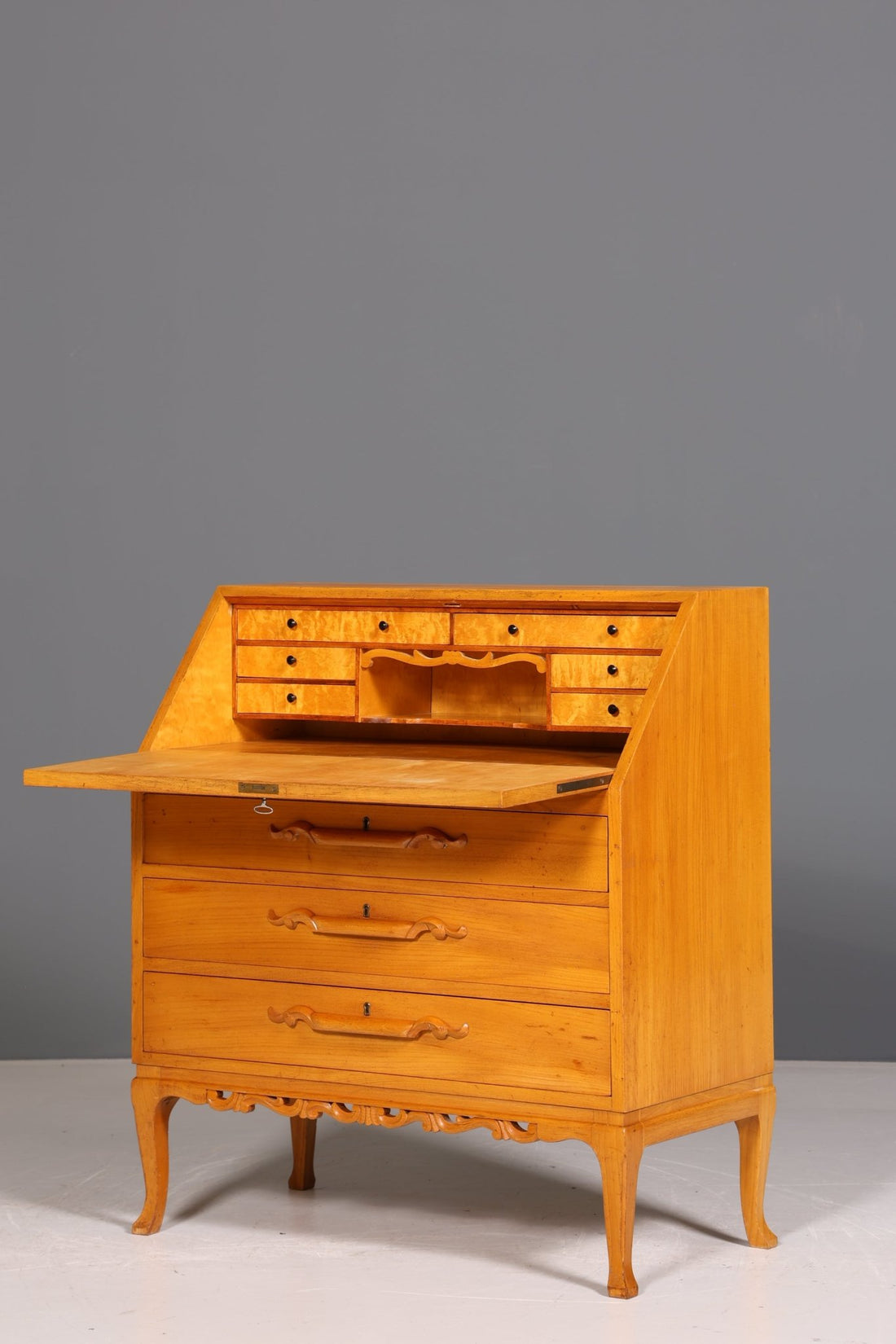 Stylish secretary around 1930 office chest of drawers cherry wood secretary desk chest of drawers