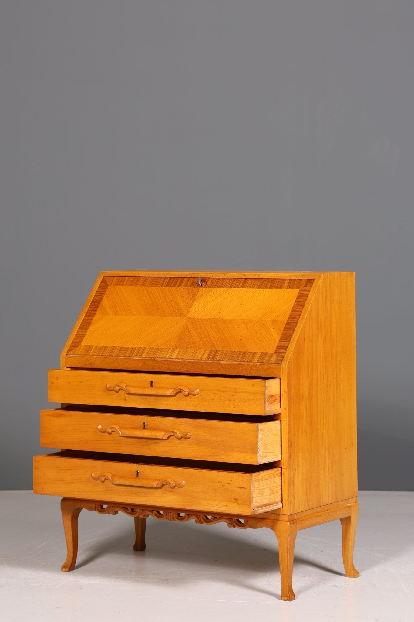 Stylish secretary around 1930 office chest of drawers cherry wood secretary desk chest of drawers