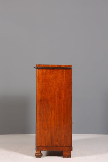 Stylish Gründerzeit Vertiko walnut highboard Louis Philippe chest of drawers around 1890