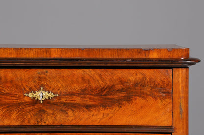 Stylish Gründerzeit Vertiko walnut highboard Louis Philippe chest of drawers around 1890