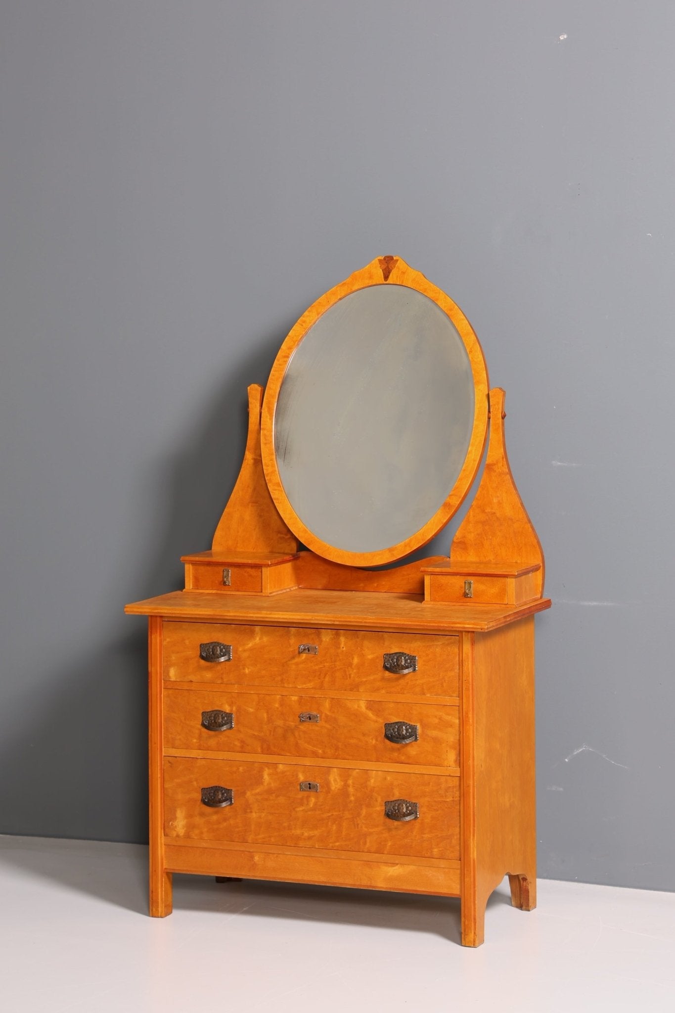 Dreamlike Art Nouveau Chest of Drawers Antique Sideboard with Mirror Hallway Chest of Drawers