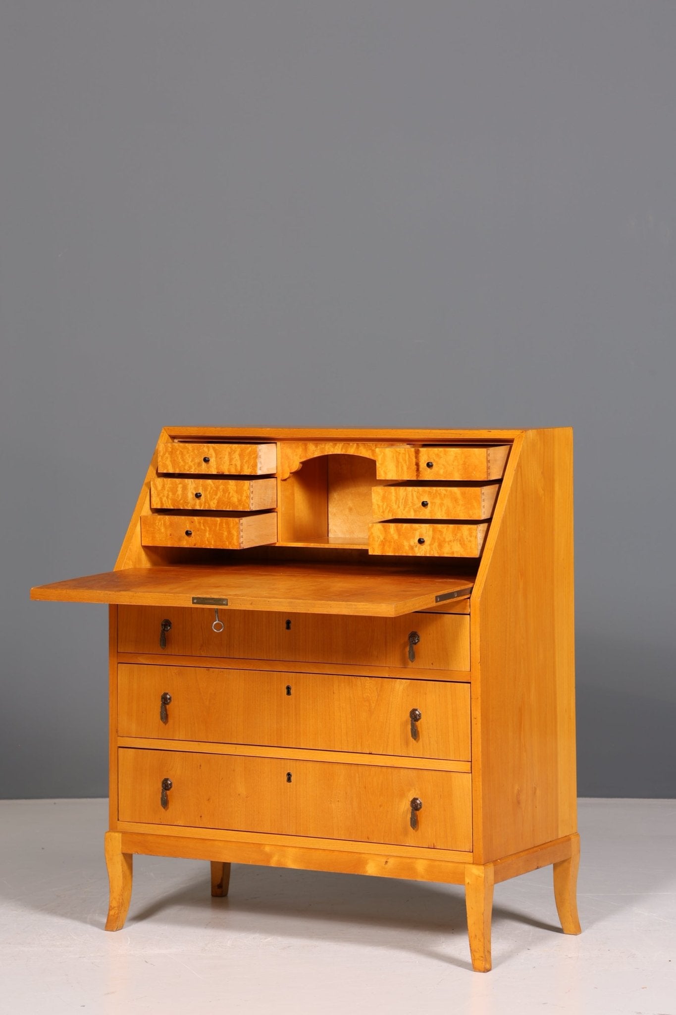 Dreamy Mid Century Secretary Office Chest of Drawers Cherry Wood Writing Desk