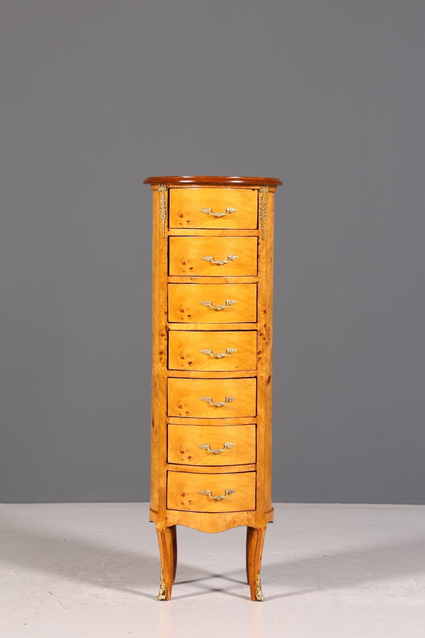 Beautiful Baroque Style Chest of Drawers Antique Style Louis XV Vertiko Birch Highboard Chest of Drawers