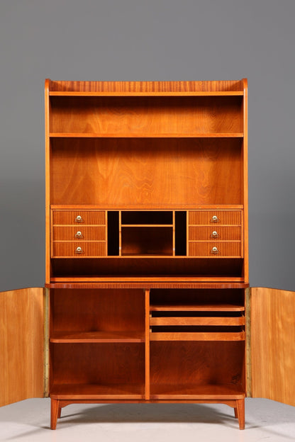 Wunderschöner Mid Century Schrank Retro Sekretär Bücherregal Vintage Highboard Holz Regal 60er Jahre