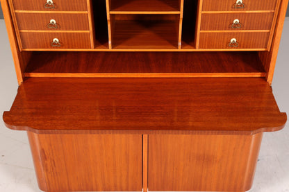 Wunderschöner Mid Century Schrank Retro Sekretär Bücherregal Vintage Highboard Holz Regal 60er Jahre