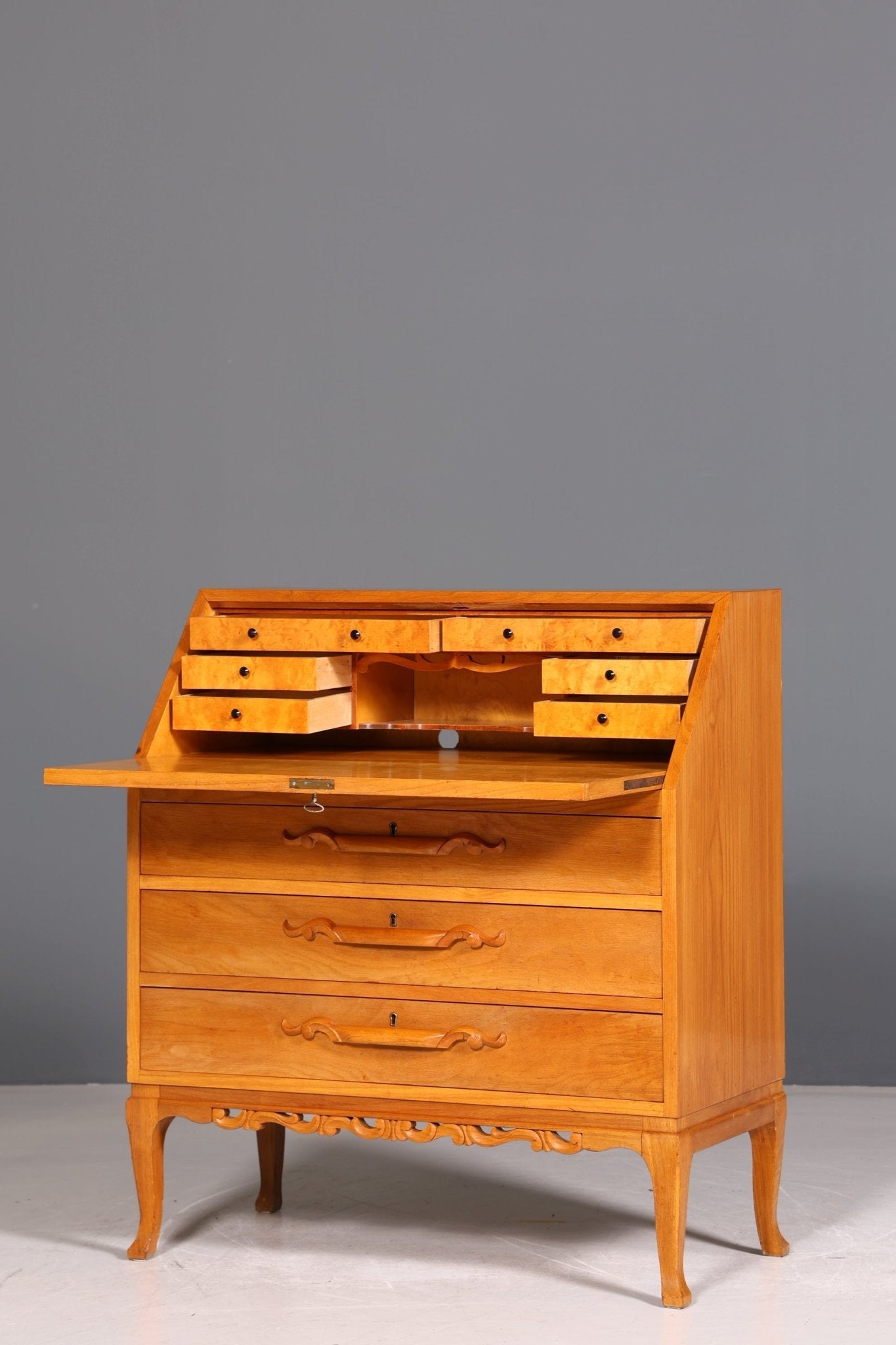 Beautiful secretary around 1930 office chest of drawers cherry wood secretary desk chest of drawers