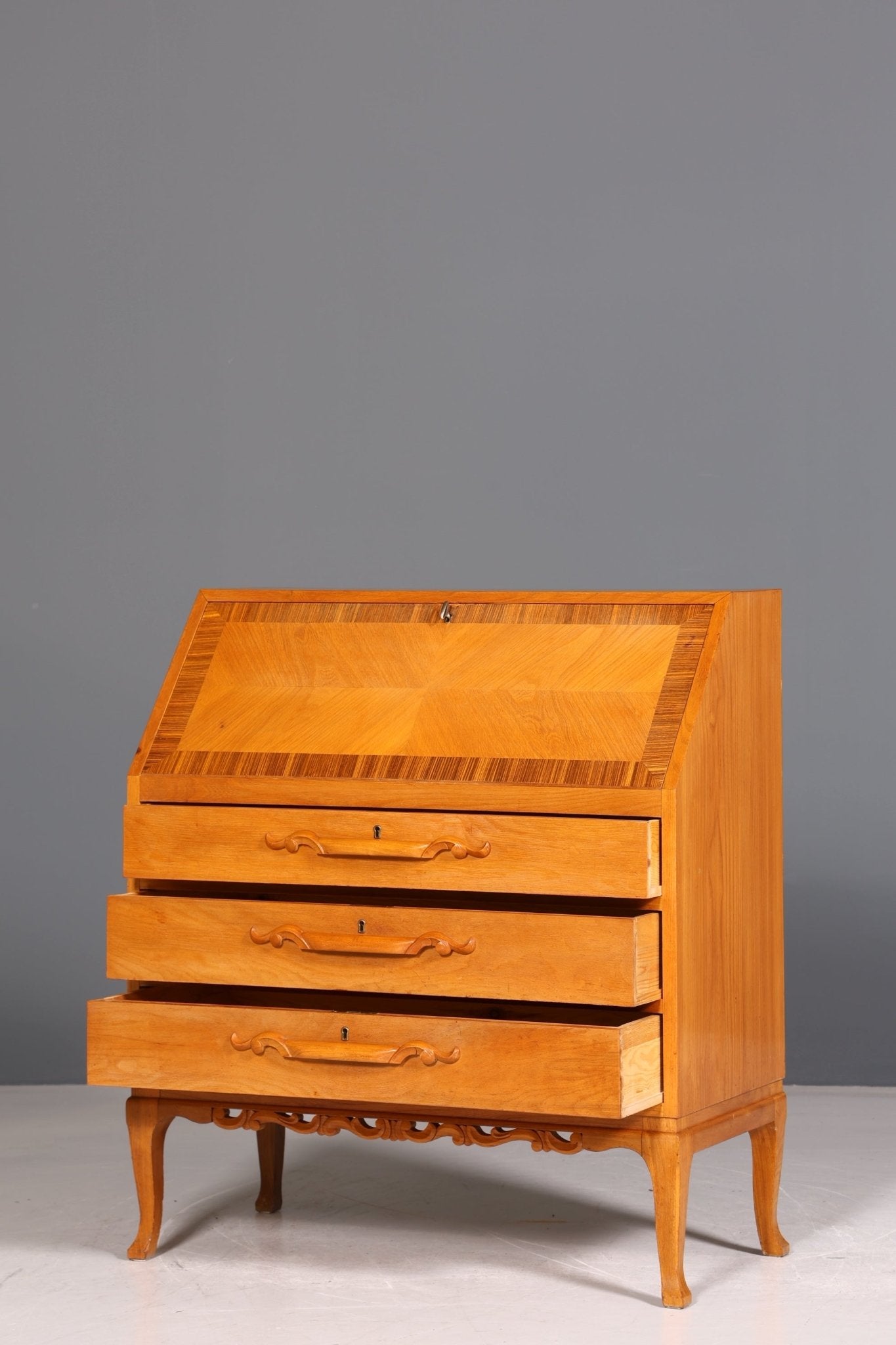 Beautiful secretary around 1930 office chest of drawers cherry wood secretary desk chest of drawers