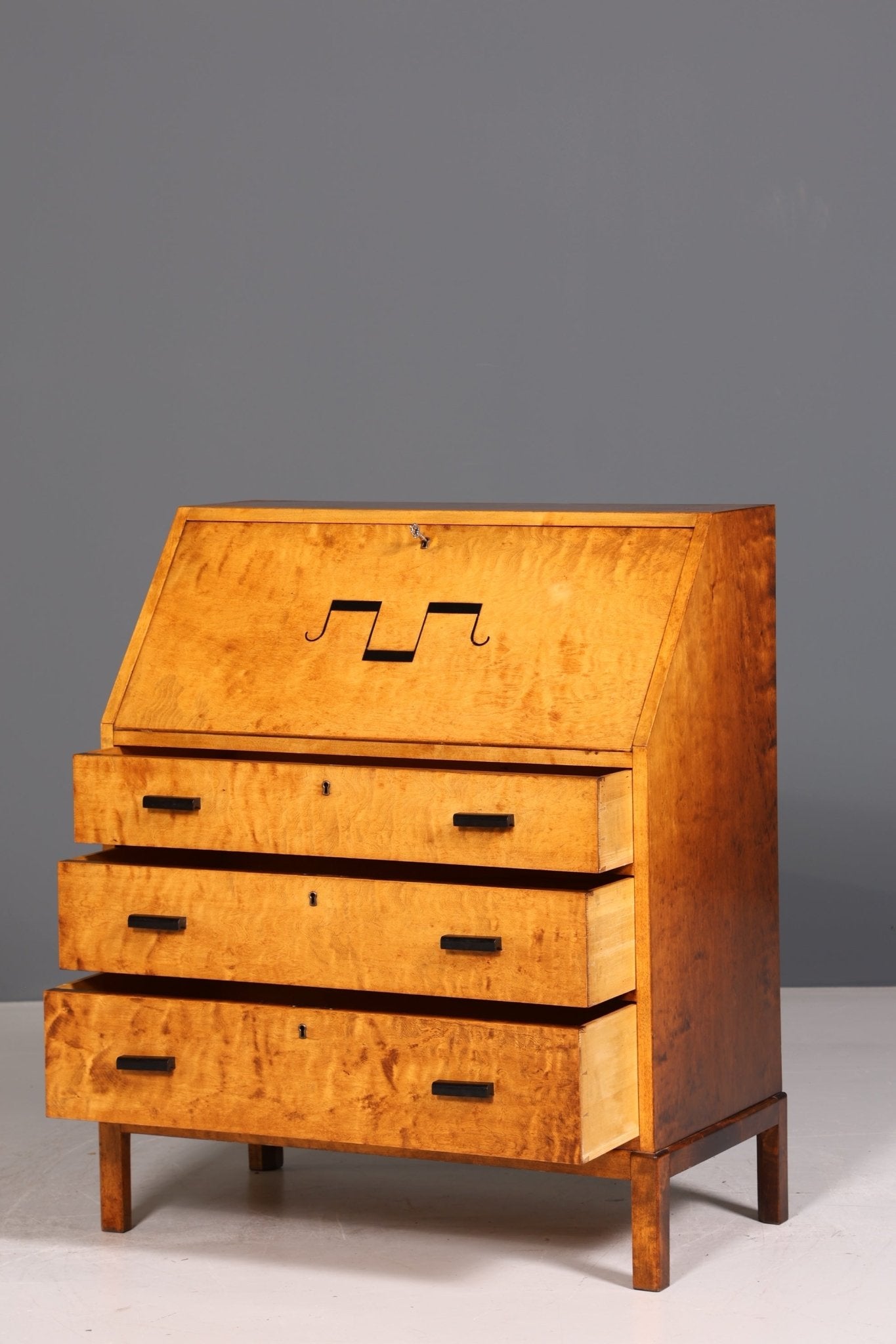 Beautiful secretary around 1940 writing furniture real wood chest of drawers desk