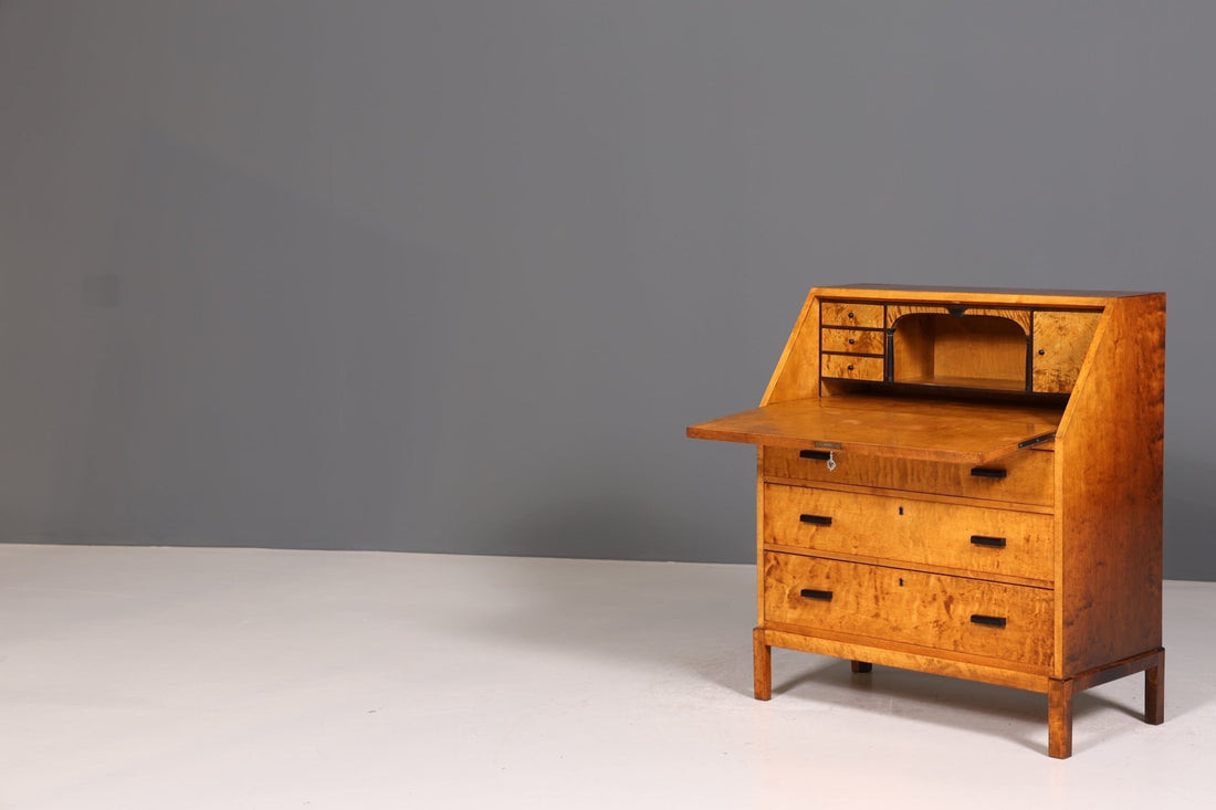 Beautiful secretary around 1940 writing furniture real wood chest of drawers desk