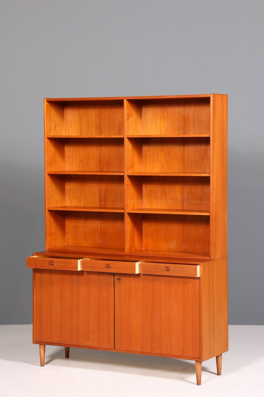 Beautiful Mid Century Shelf Real Wood Cabinet Danish Design Retro Chest of Drawers Vintage Bookcase 60s