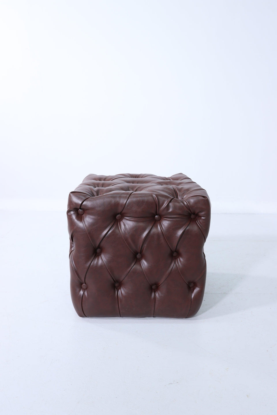 Elegant Chesterfield style stool footstool UK brown