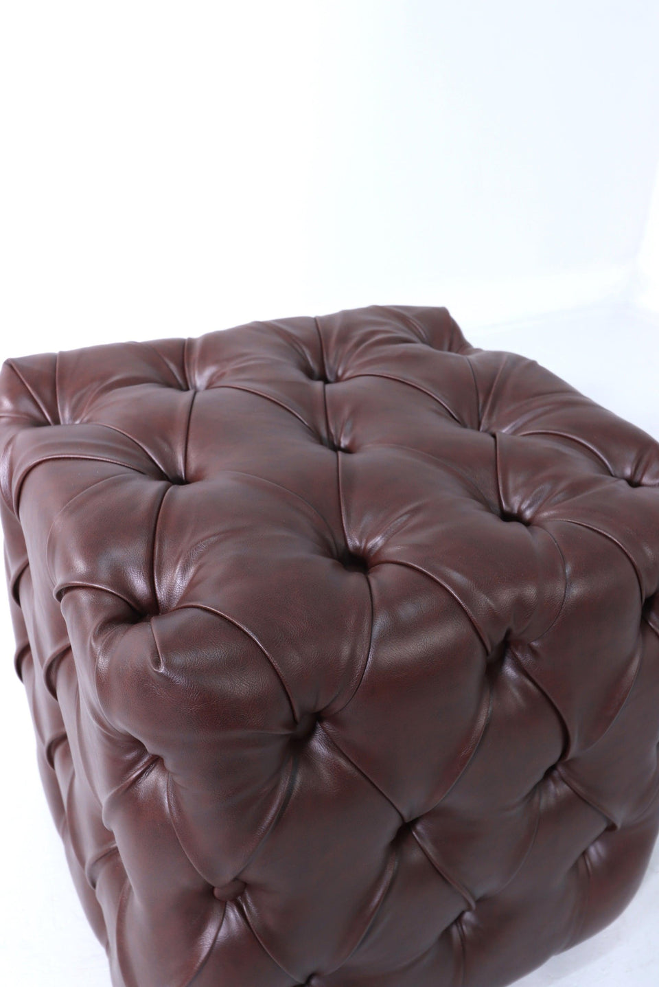 Elegant Chesterfield style stool footstool UK brown