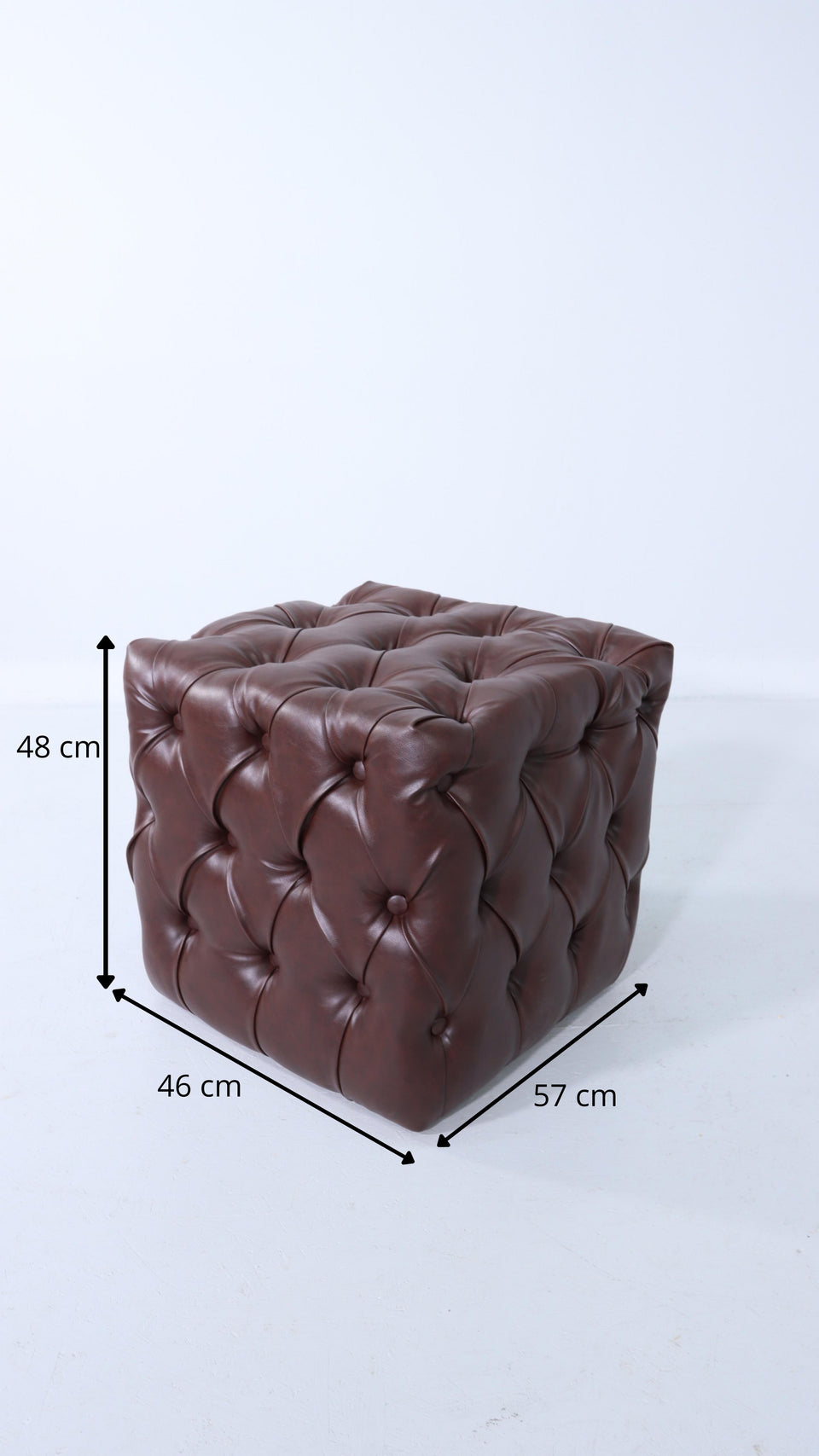 Elegant Chesterfield style stool footstool UK brown